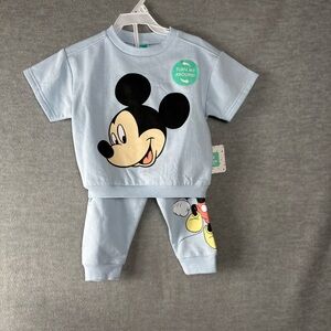 Disney Baby Mickey Mouse Baby Boys 2 Piece Fleece Sweater Pants Gray Size 18 M